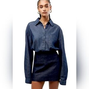 WeWoreWhat Boyfriend Chambray Overshirt Size XL EUC